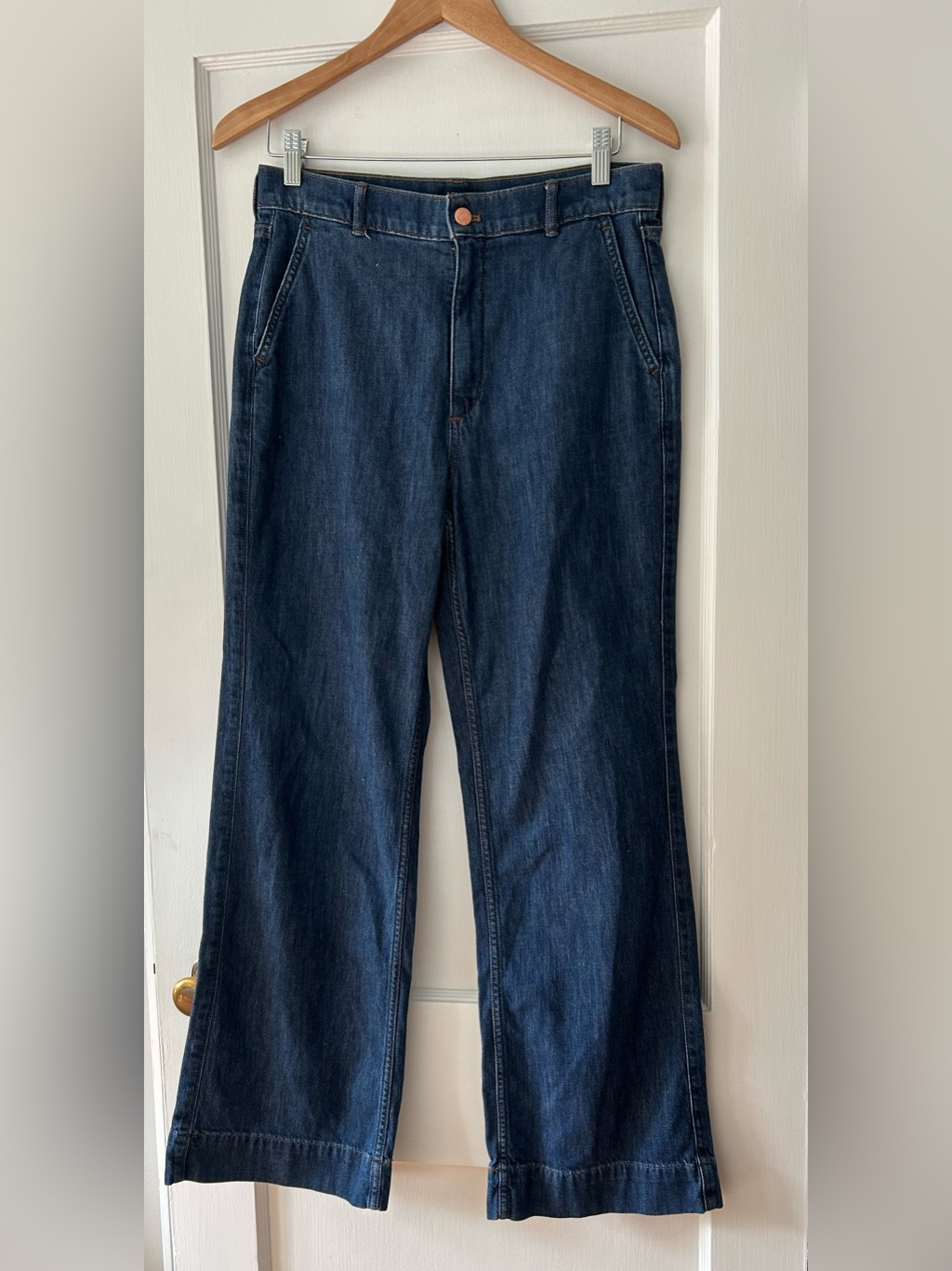 J Crew Factory High-Rise Wide-Leg Trouser Jean In All-Day Stretch